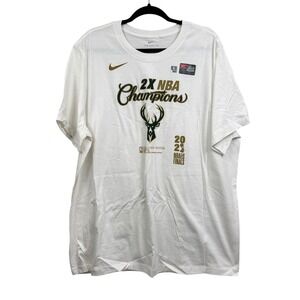 Nike Milwaukee Bucks 2X NBA Champions 2023 Finals Locker Room T-Shirt Men's XXL